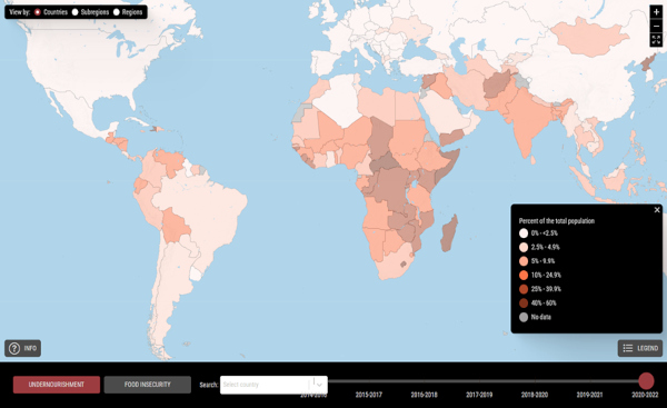 Mapa da Fome da ONU.